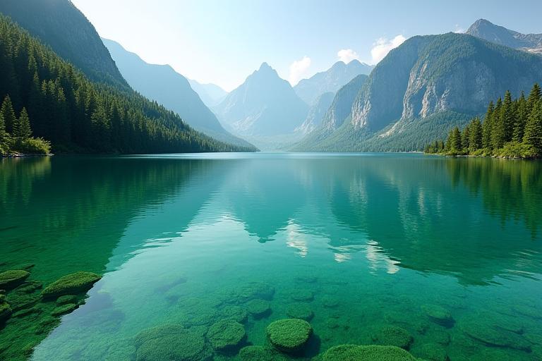 Der smaragdgrüne Grüner See in der Steiermark.